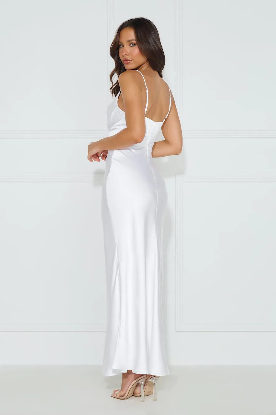 Lorelei Satin Maxi Dress White sold by Hello Molly product image thumbnail 4