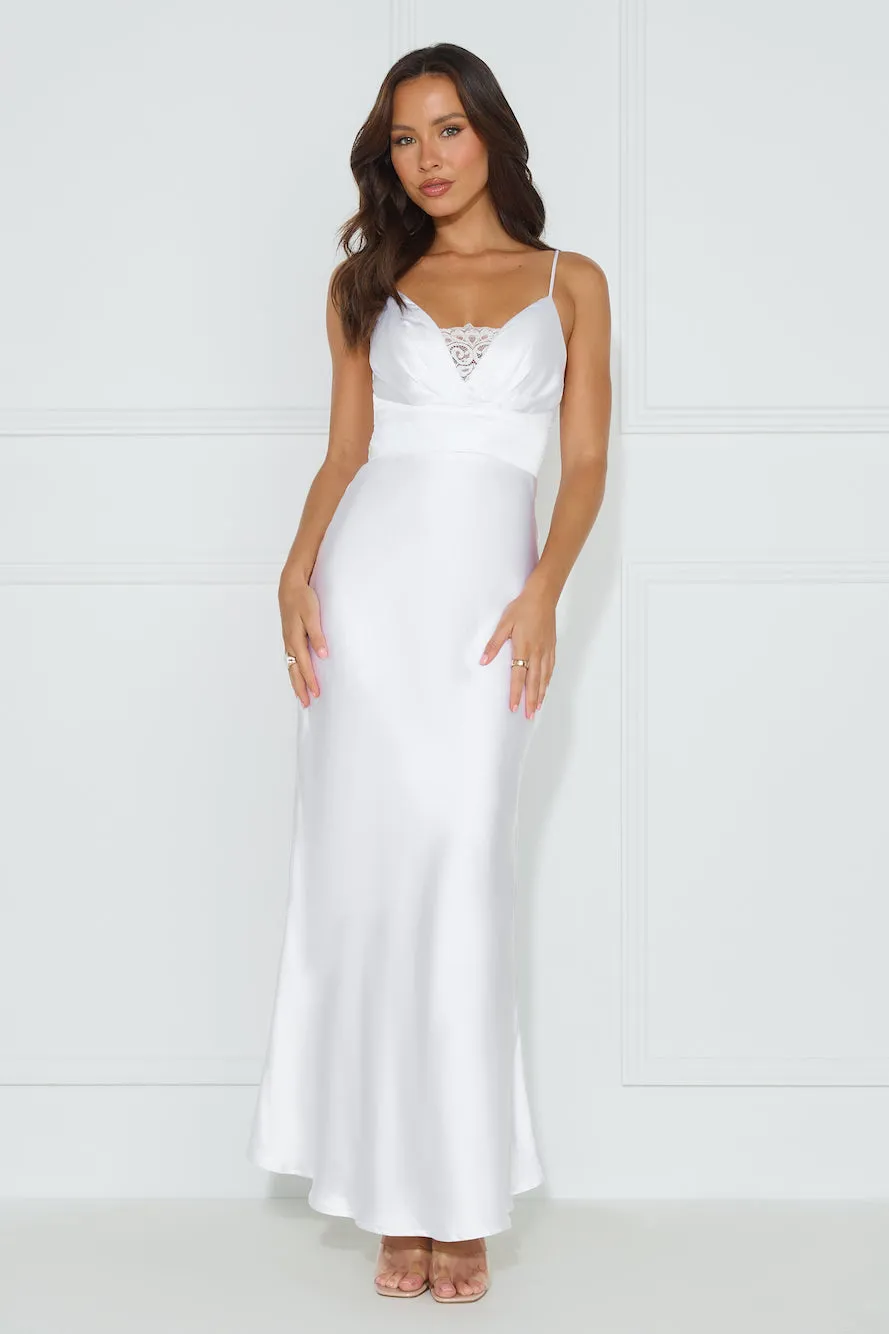 Lorelei Satin Maxi Dress White sold by Hello Molly