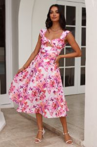 Splendid Splendor Midi Dress Pink sold by Hello Molly
