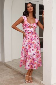 Splendid Splendor Midi Dress Pink sold by Hello Molly