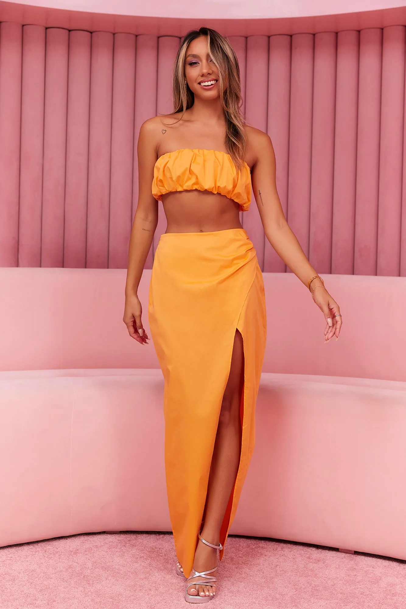 HELLO MOLLY Loving Memory Maxi Skirt Mango sold by Hello Molly