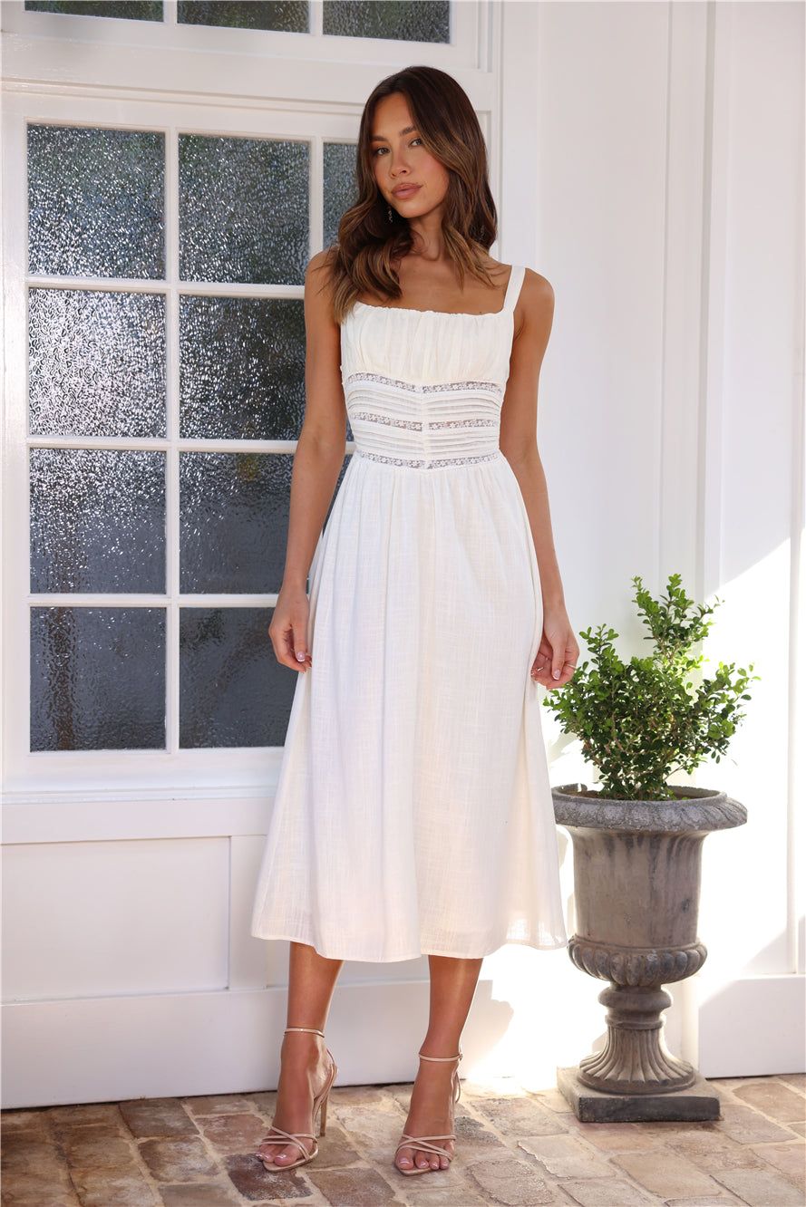 Summertime Romance Linen Midi Dress White sold by Hello Molly product image thumbnail 4