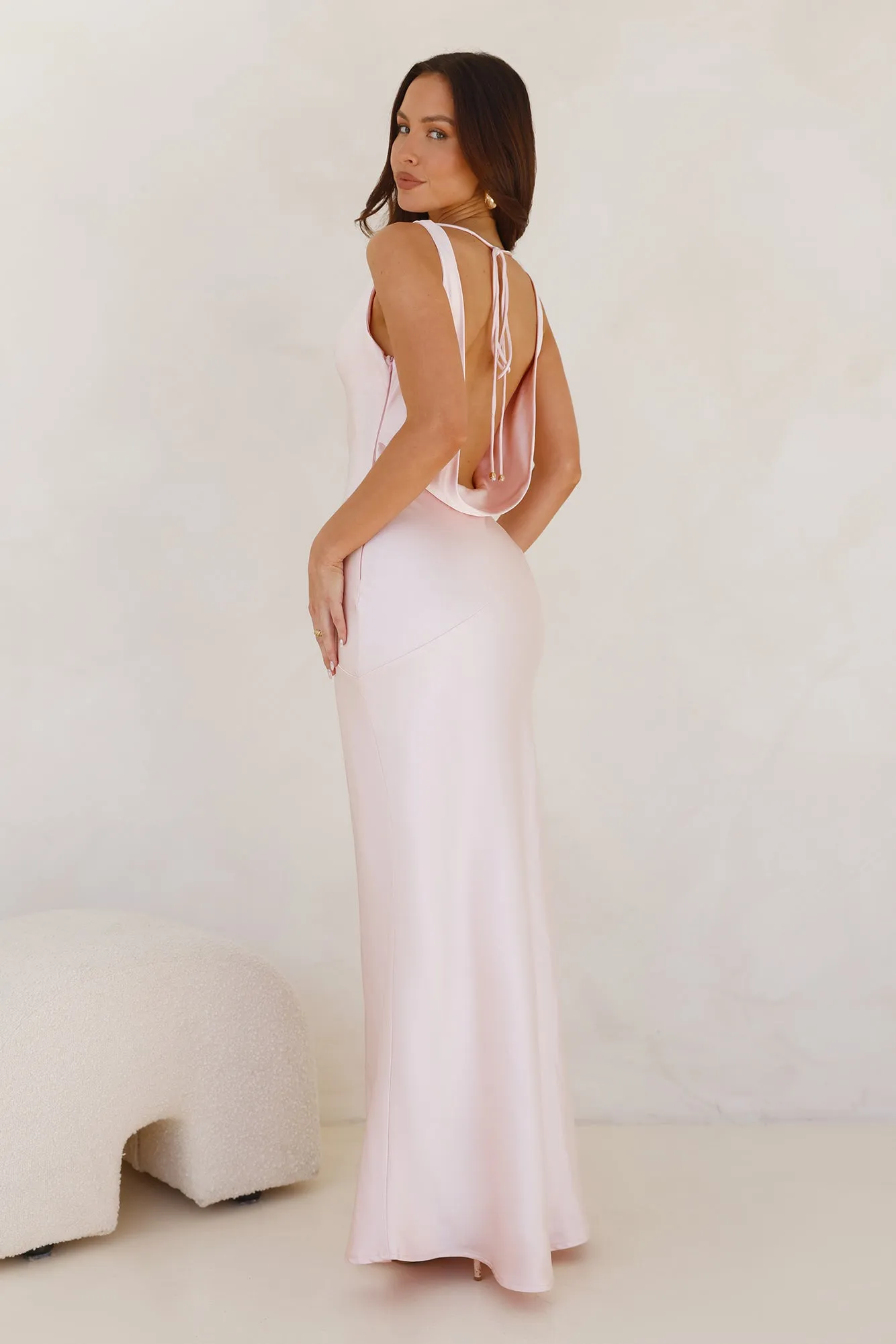 Seen For You Cowl Neck Satin Maxi Dress Pink sold by Hello Molly product image thumbnail 5