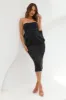 HELLO MOLLY Finest Cocktail Event Strapless Midi Dress Black sold by Hello Molly