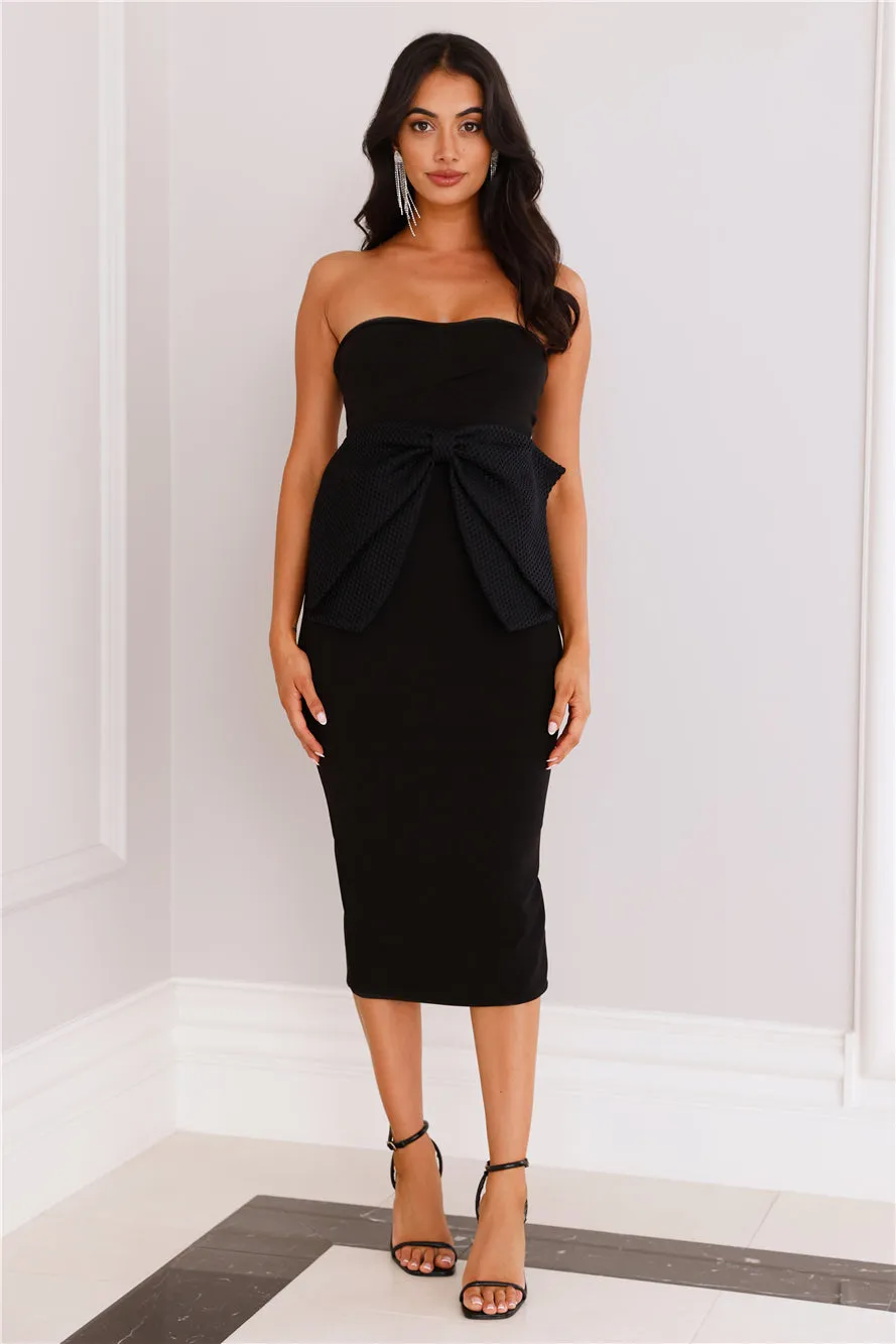 Finest Cocktail Event Strapless Midi Dress Black sold by Hello Molly