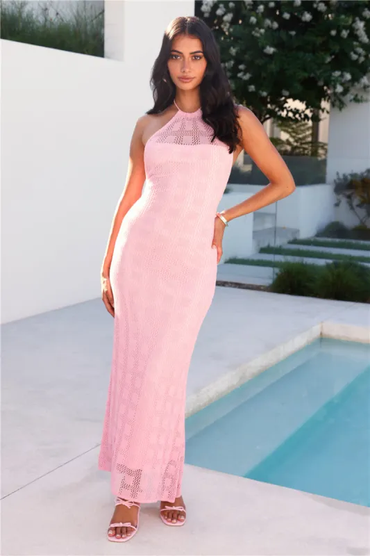 Coconuts For You Knit Maxi Dress Pink sold by Hello Molly