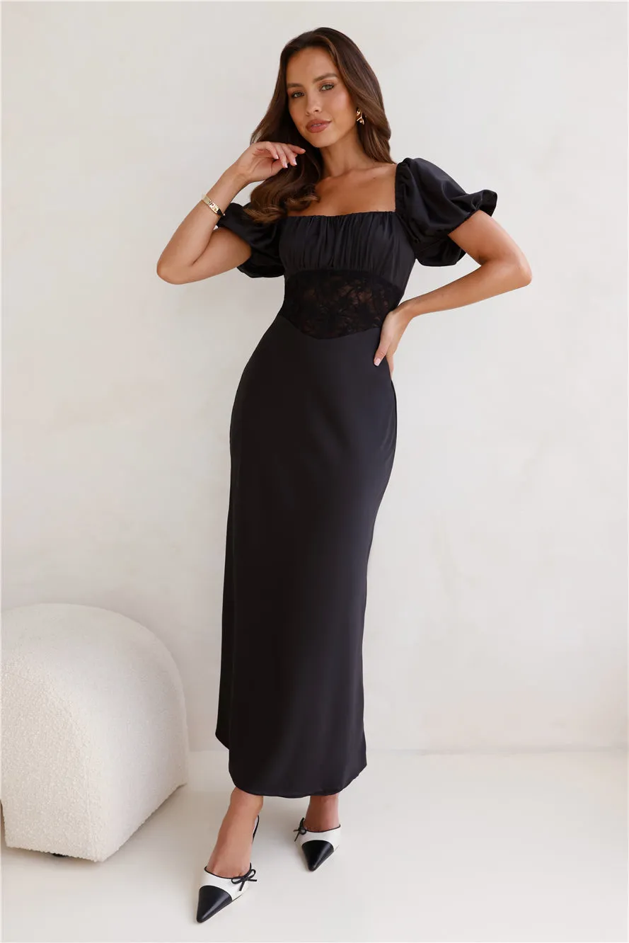 Connected By Love Satin Maxi Dress Black sold by Hello Molly product image thumbnail 3