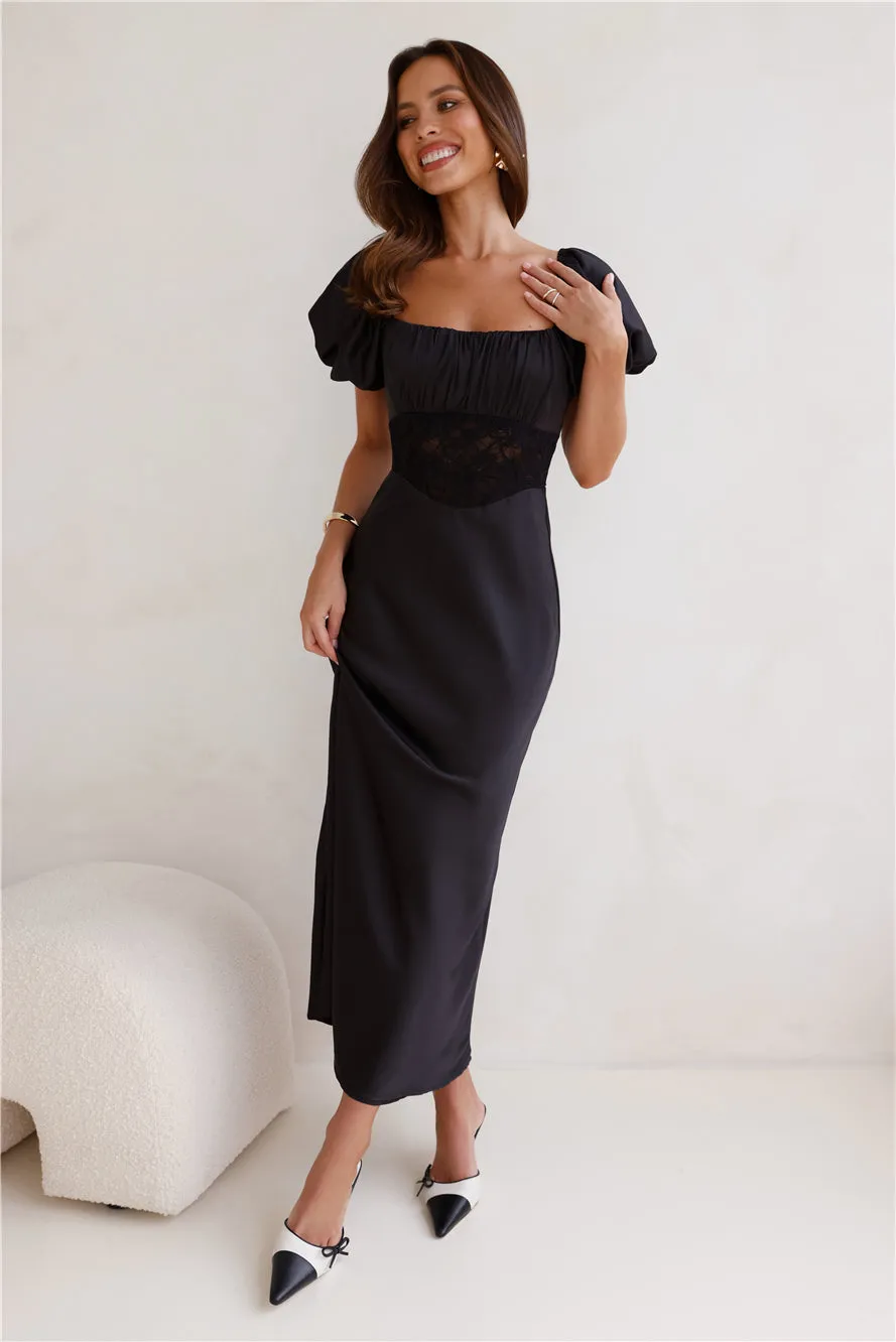 Connected By Love Satin Maxi Dress Black sold by Hello Molly product image thumbnail 4