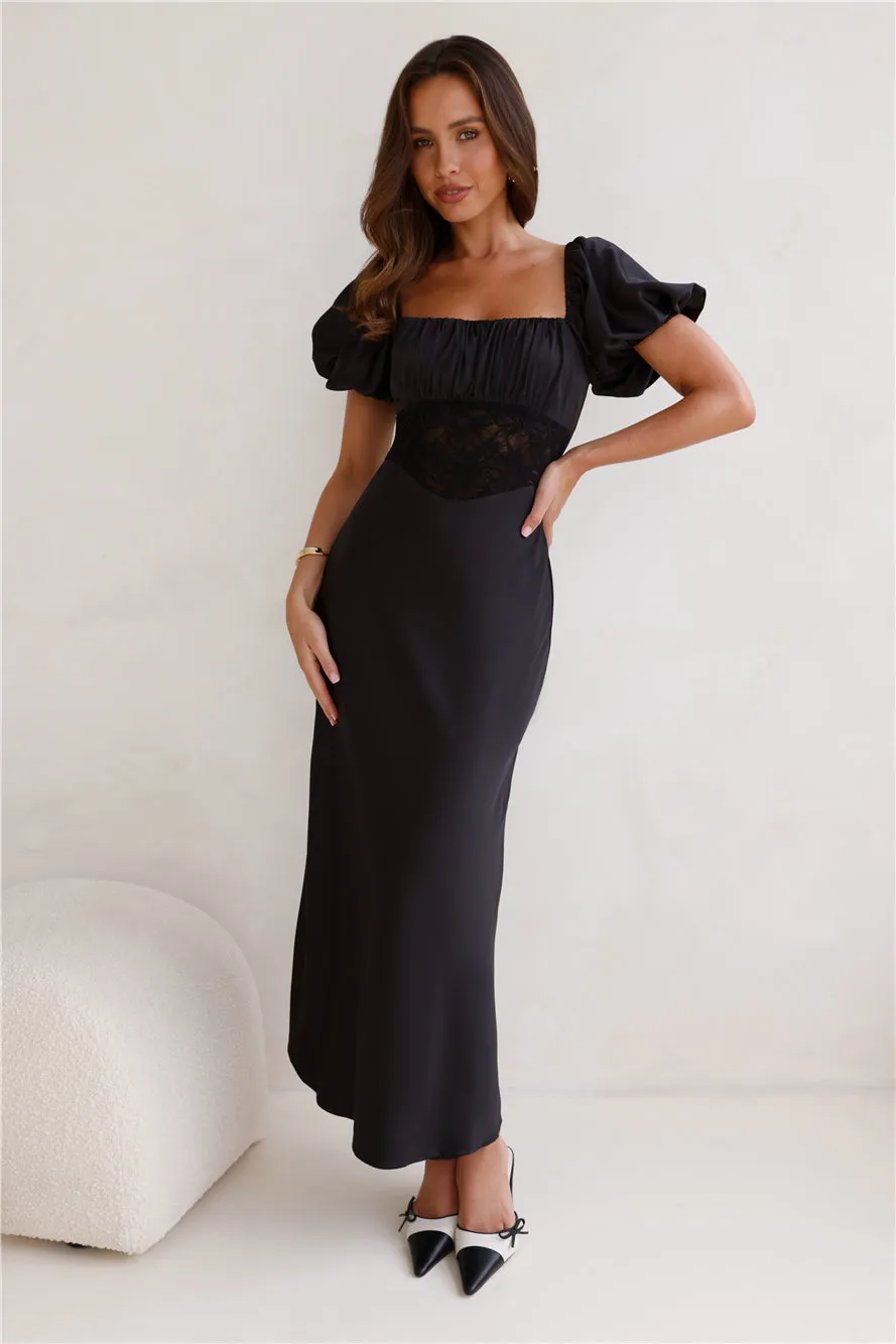 Connected By Love Satin Maxi Dress Black sold by Hello Molly product image thumbnail 5