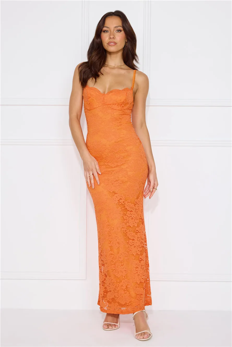 Soft Sweet Lace Maxi Dress Orange sold by Hello Molly product image thumbnail 2