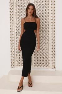 Need Her Look Midi Dress Black sold by Hello Molly