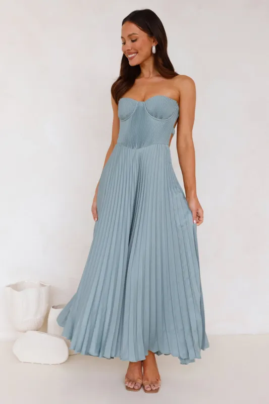 Sunflower Serenity Plisse Maxi Dress Sage sold by Hello Molly