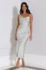 Silky Touch Satin Midi Dress Sage sold by Hello Molly