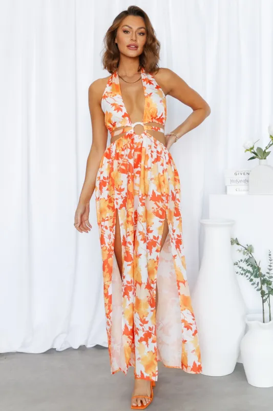 Rising Love Maxi Dress Orange sold by Hello Molly