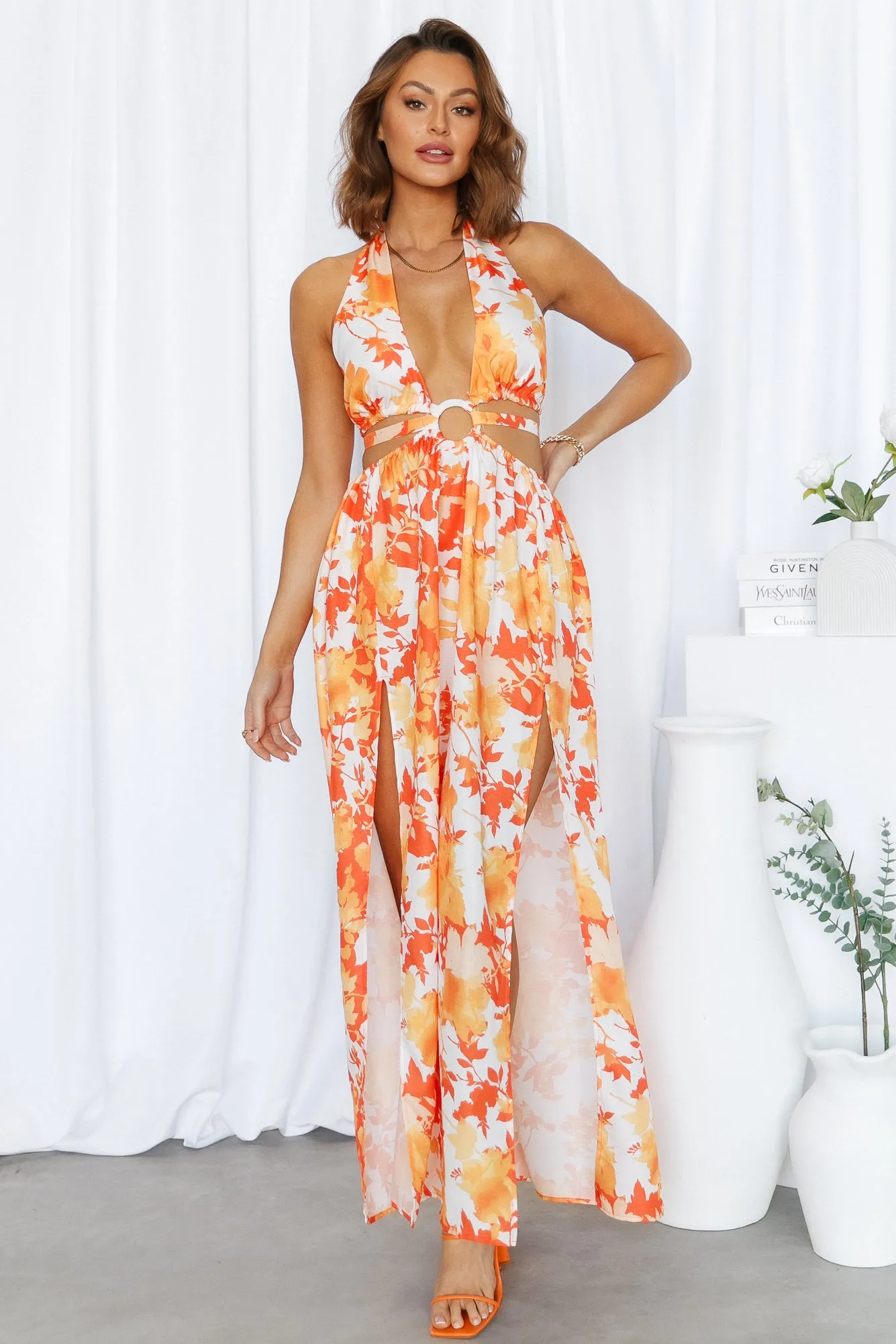 Rising Love Maxi Dress Orange sold by Hello Molly