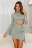 Need And Want Long Sleeve Mini Dress Sage sold by Hello Molly
