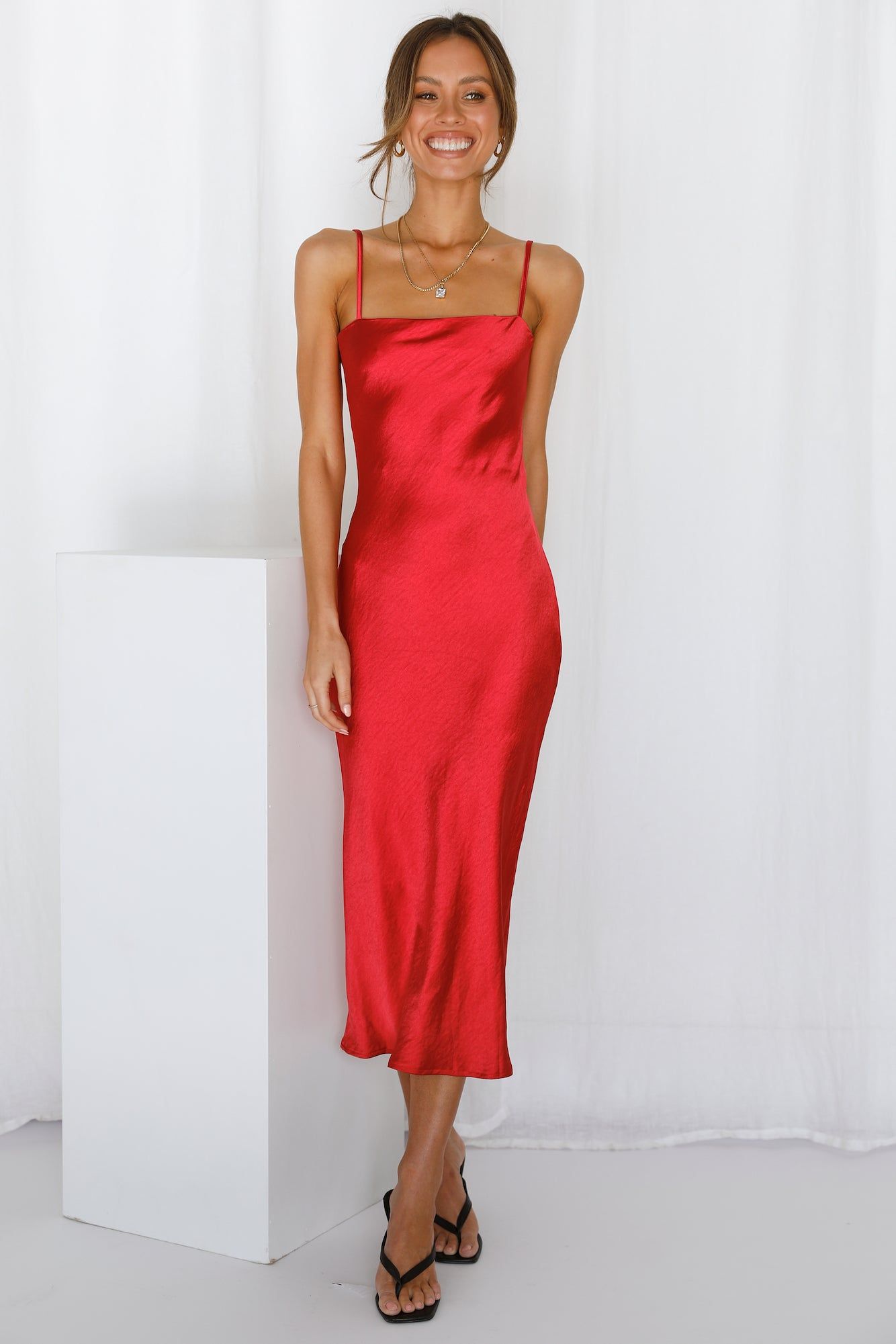 Two Worlds Apart Midi Dress Red sold by Hello Molly product image thumbnail 3
