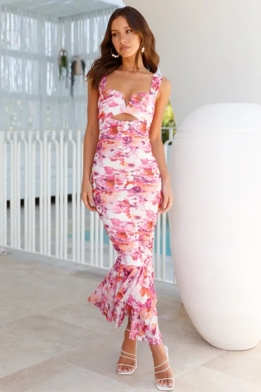 It's Your World Mesh Maxi Dress Pink sold by Hello Molly