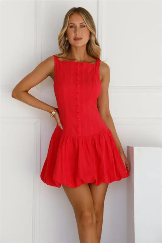 Burst Of Joy Bubble Mini Dress Red sold by Hello Molly