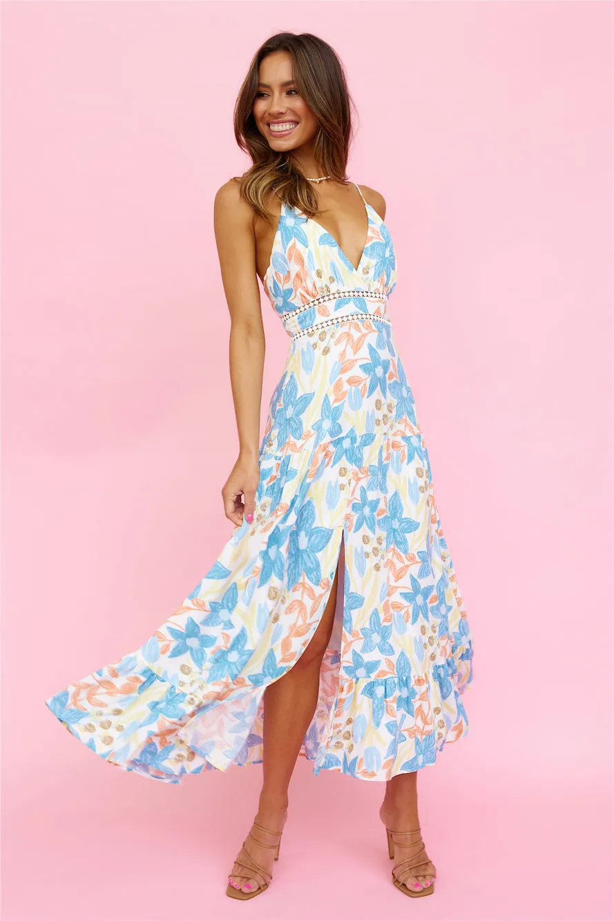 Beach Sunsets Midi Dress Blue sold by Hello Molly