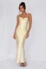 HELLO MOLLY The Penelope Cowl Satin Maxi Dress Yellow sold by Hello Molly
