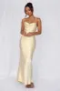HELLO MOLLY The Penelope Cowl Satin Maxi Dress Yellow sold by Hello Molly