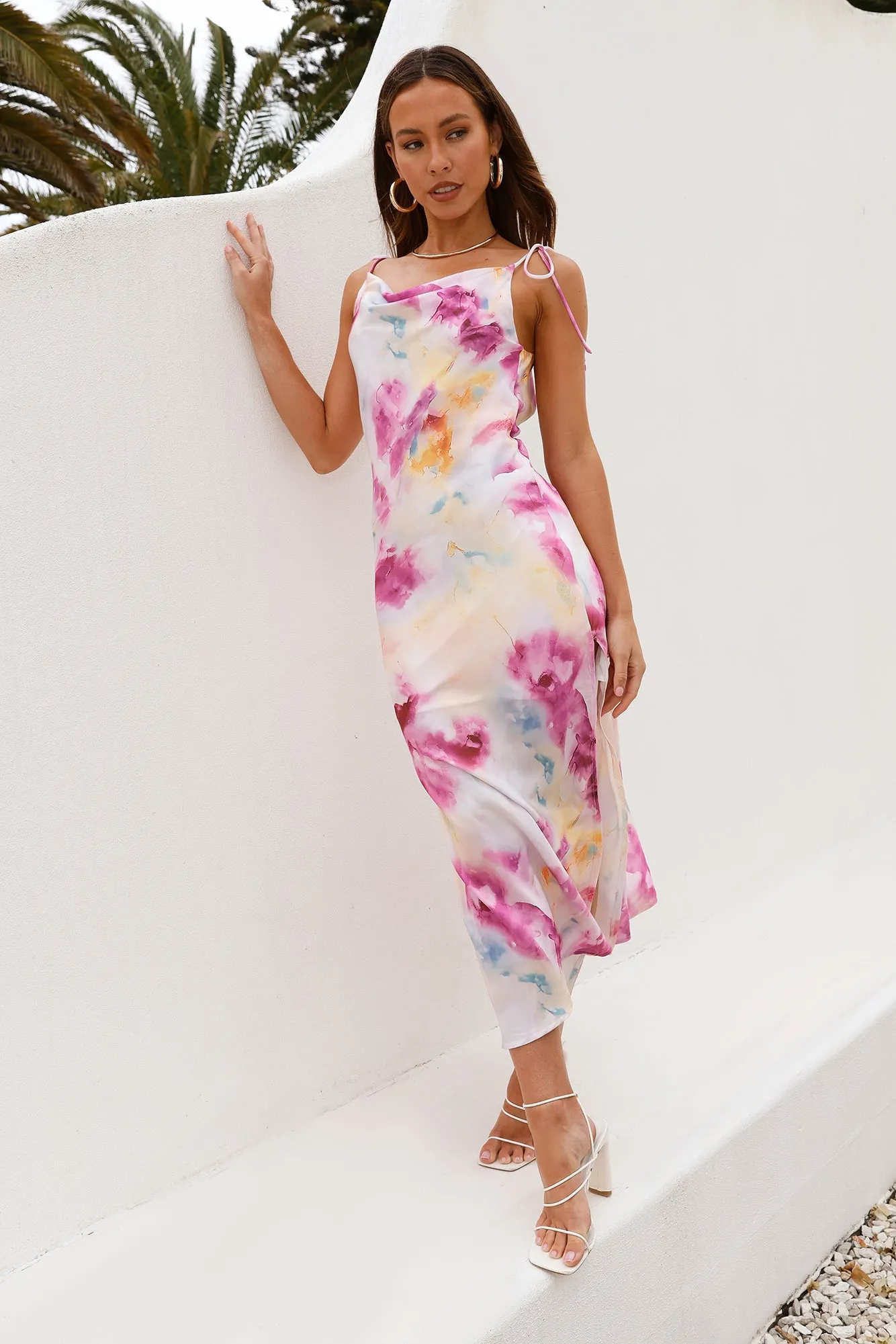Power Of Fashion Satin Maxi Dress Pink sold by Hello Molly product image thumbnail 3