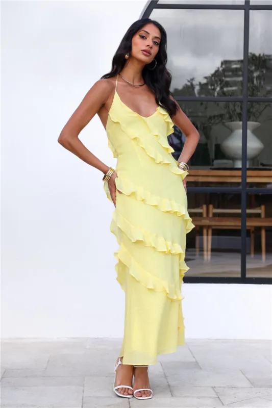 What A Beauty Maxi Dress Yellow sold by Hello Molly