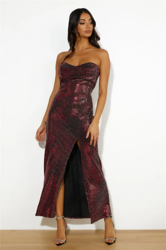 Disco Feeling Maxi Dress Red sold by Hello Molly