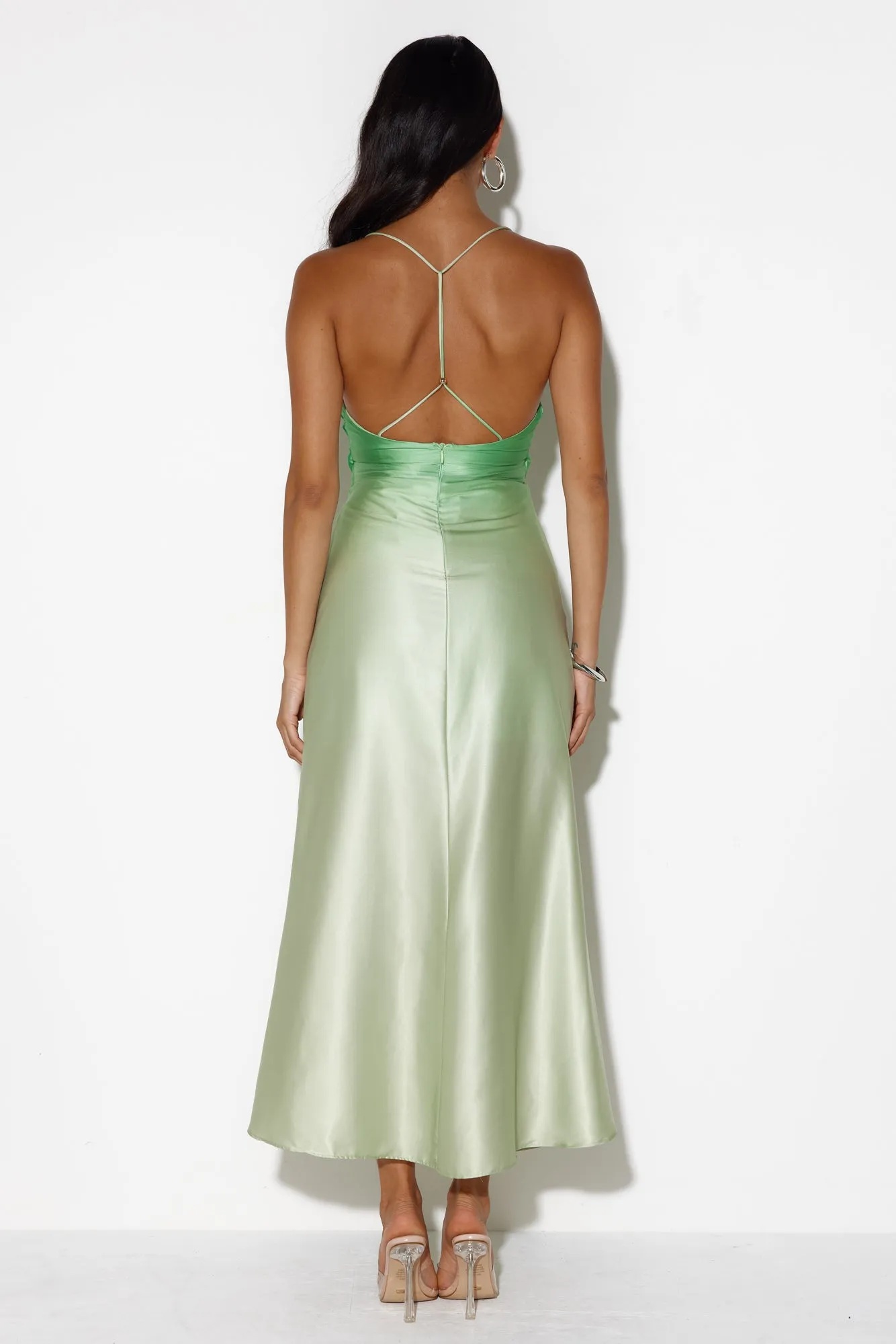 Forest Pixie Satin Midi Dress Green sold by Hello Molly product image thumbnail 5