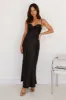 Winery Wedding Satin Maxi Dress Black sold by Hello Molly