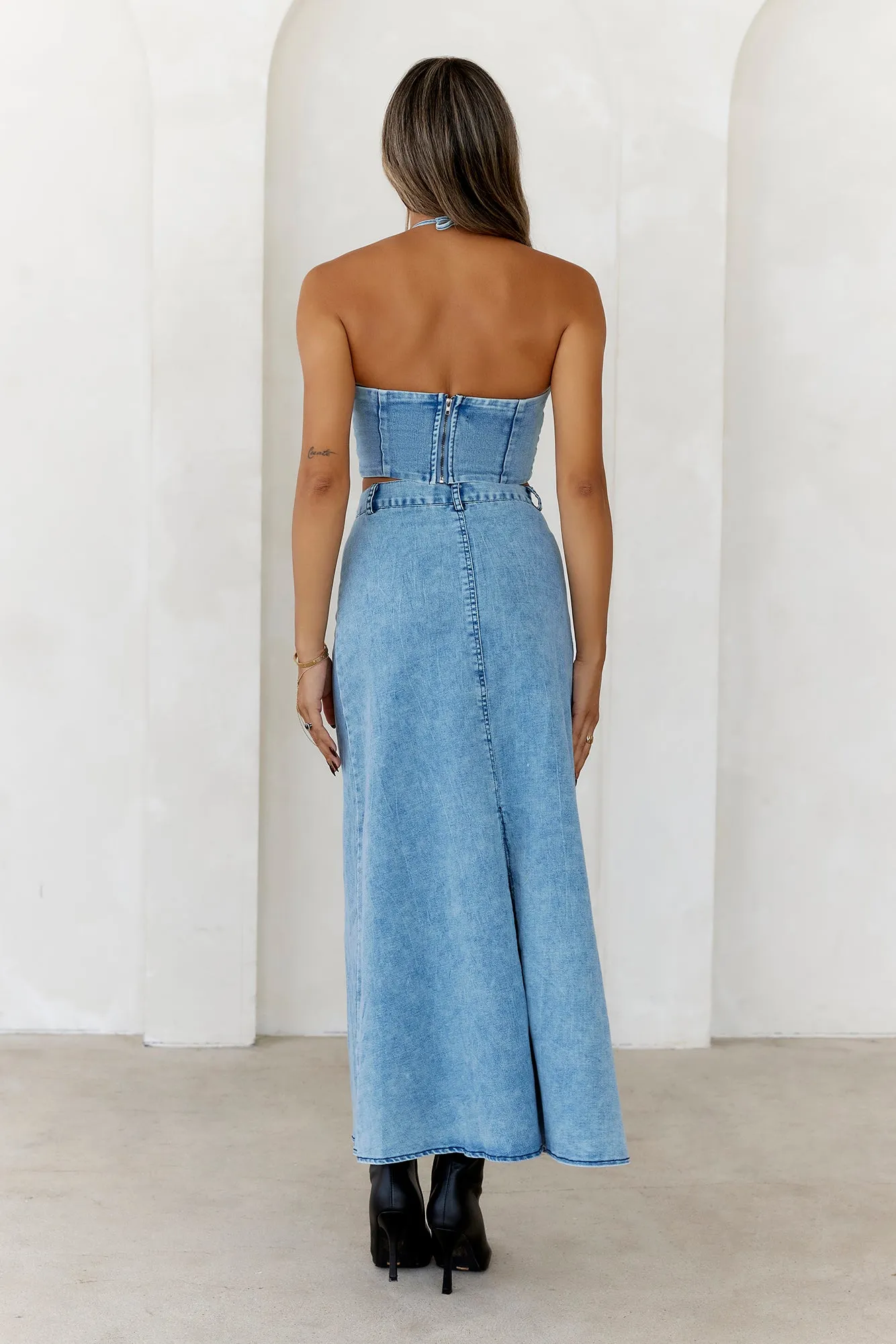 High-Definition Style Midi Skirt Denim sold by Hello Molly product image thumbnail 4