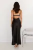 Winery Wedding Satin Maxi Dress Black sold by Hello Molly