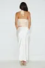Popping Bottles Satin Mesh Halter Maxi Dress Champagne sold by Hello Molly