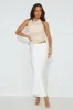 Popping Bottles Satin Mesh Halter Maxi Dress Champagne sold by Hello Molly