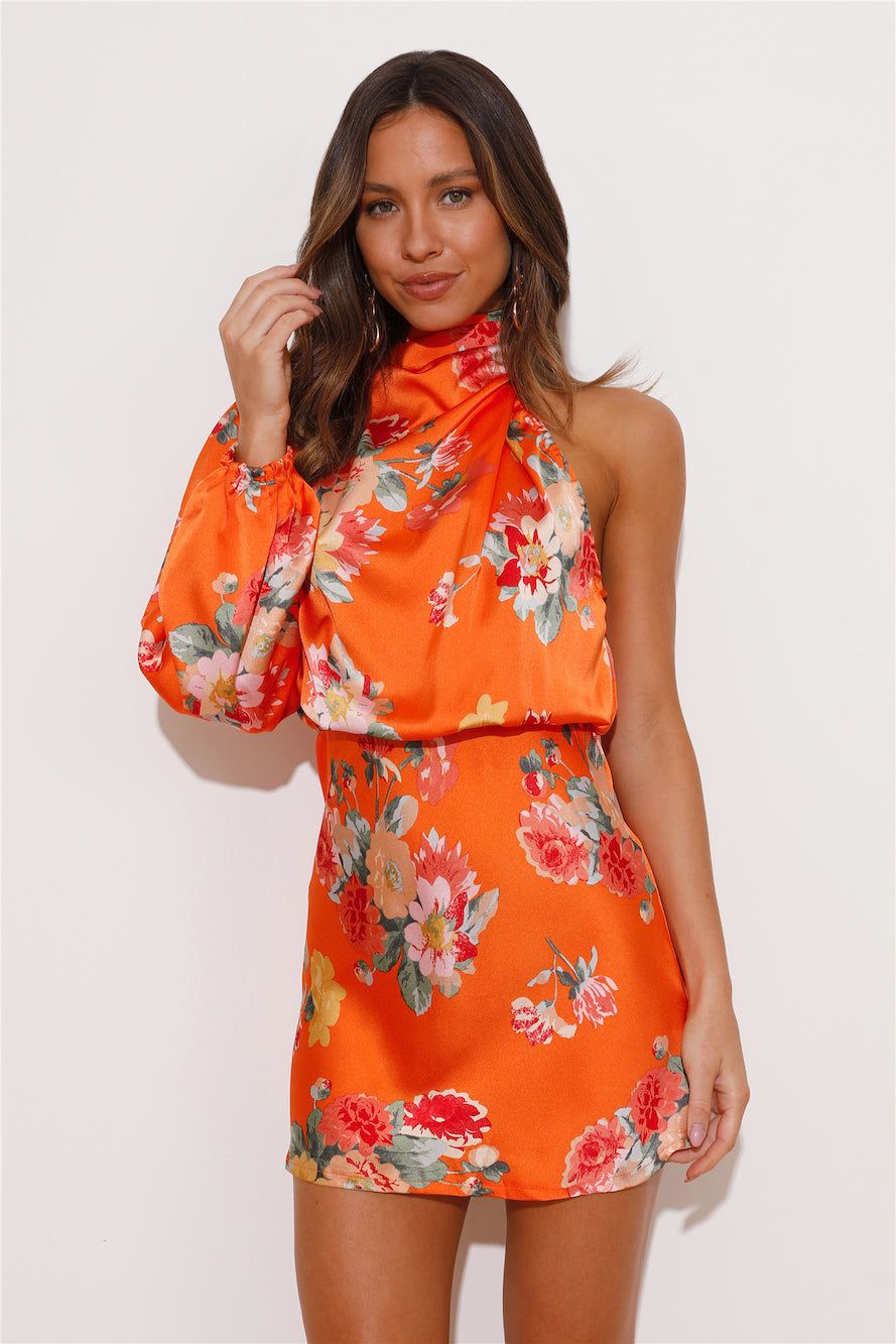 Girl Time Satin Mini Dress Orange sold by Hello Molly product image thumbnail 3