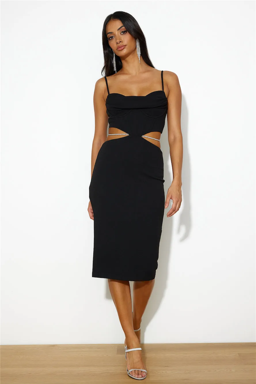 Sipping Cocktails Midi Dress Black sold by Hello Molly product image thumbnail 4