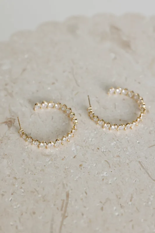 18k Gold Plated Diamond Cut Hoop Earrings Gold sold by Hello Molly