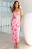 Girls Trip Satin Maxi Dress Pink sold by Hello Molly