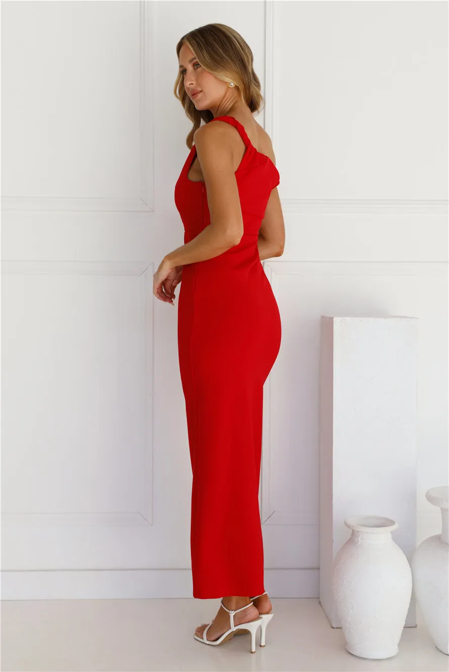 Move Me Off Shoulder Maxi Dress Red sold by Hello Molly product image thumbnail 4
