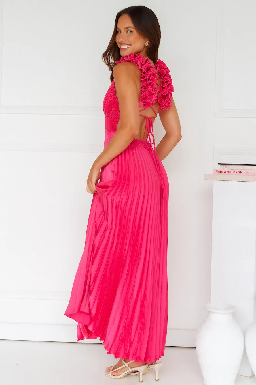 Something Special Satin Midi Dress Pink sold by Hello Molly product image thumbnail 5