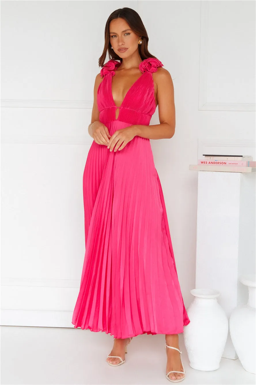 Something Special Satin Midi Dress Pink sold by Hello Molly product image thumbnail 2