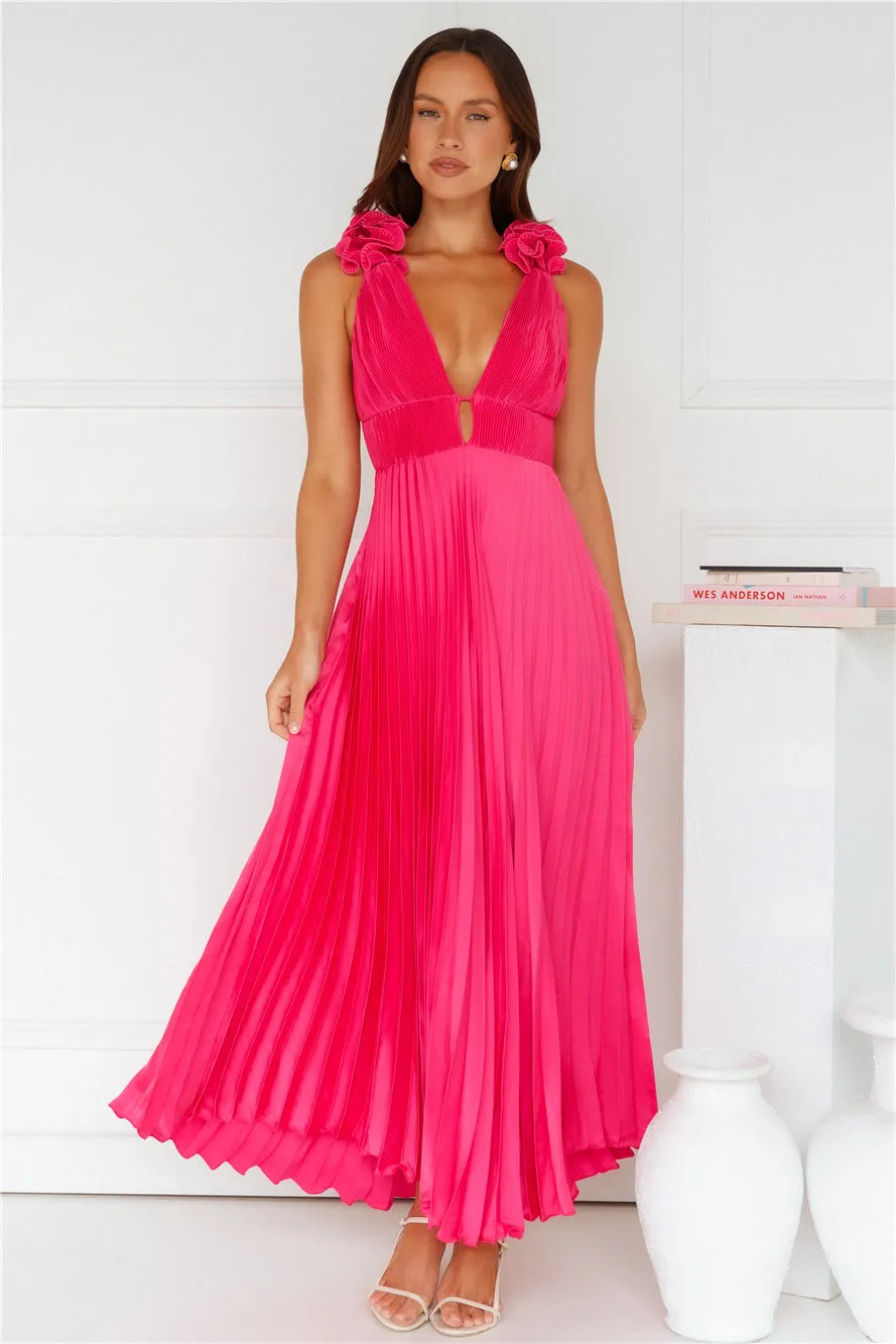 Something Special Satin Midi Dress Pink sold by Hello Molly product image thumbnail 4