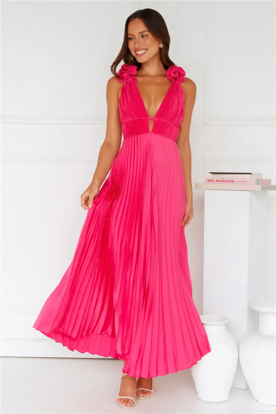 Something Special Satin Midi Dress Pink sold by Hello Molly