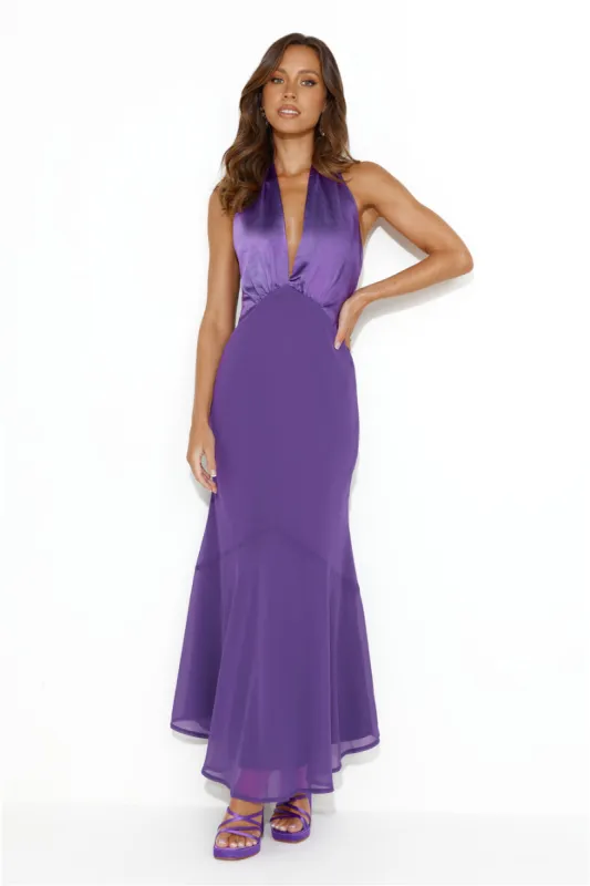Allowing Luxury Halter Maxi Dress Purple sold by Hello Molly