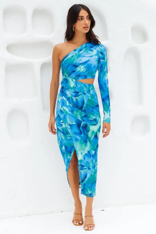 Oceanic World Midi Dress Blue sold by Hello Molly
