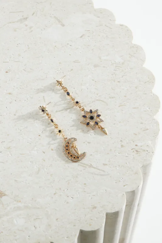 Moon And Stars Earrings Gold sold by Hello Molly