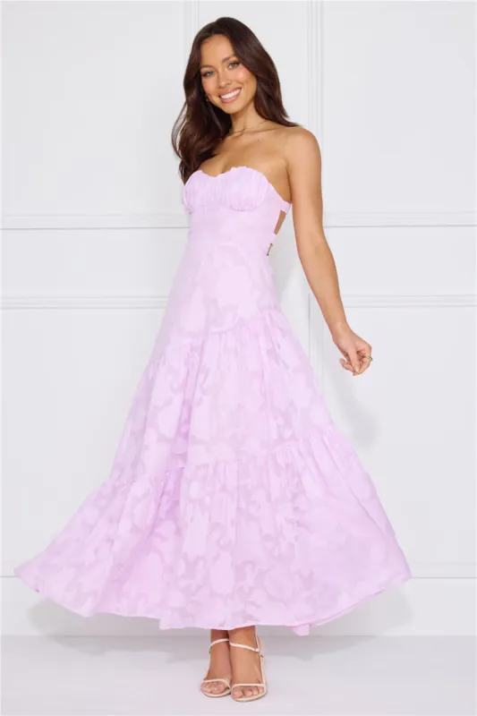 My Best Strapless Maxi Dress Lilac sold by Hello Molly