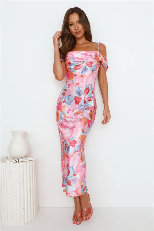It's Always Her Satin Maxi Dress Pink sold by Hello Molly