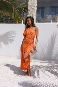 Event At Sunset Maxi Dress Orange sold by Hello Molly